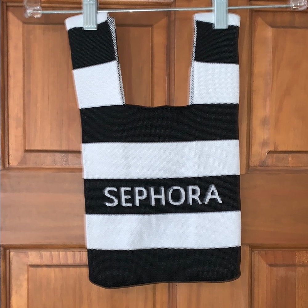 Sephora Black and White Striped Bag